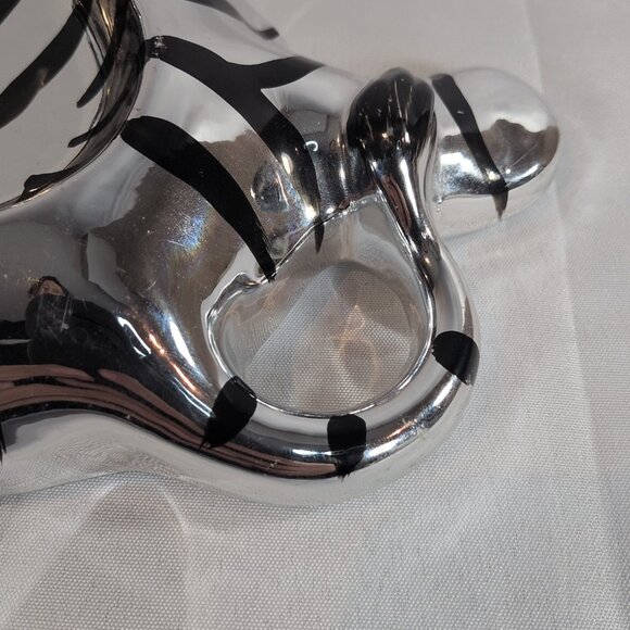 Fitz and Floyd Silver Zebra Soap Trinket Dish Faux Glaze MATCH BOOKENDS Vintage - Picture 8 of 16